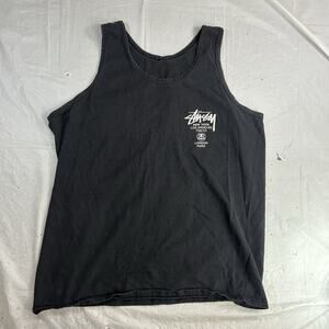 Stussy Cities World Tour Camouflage Spell Out Tank Top Shirt Sz Medium